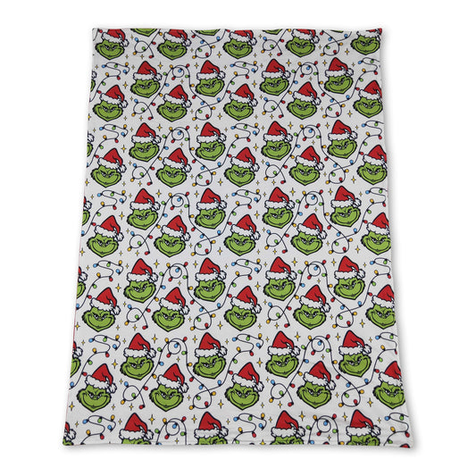 Christmas lighting green face baby kids blankets