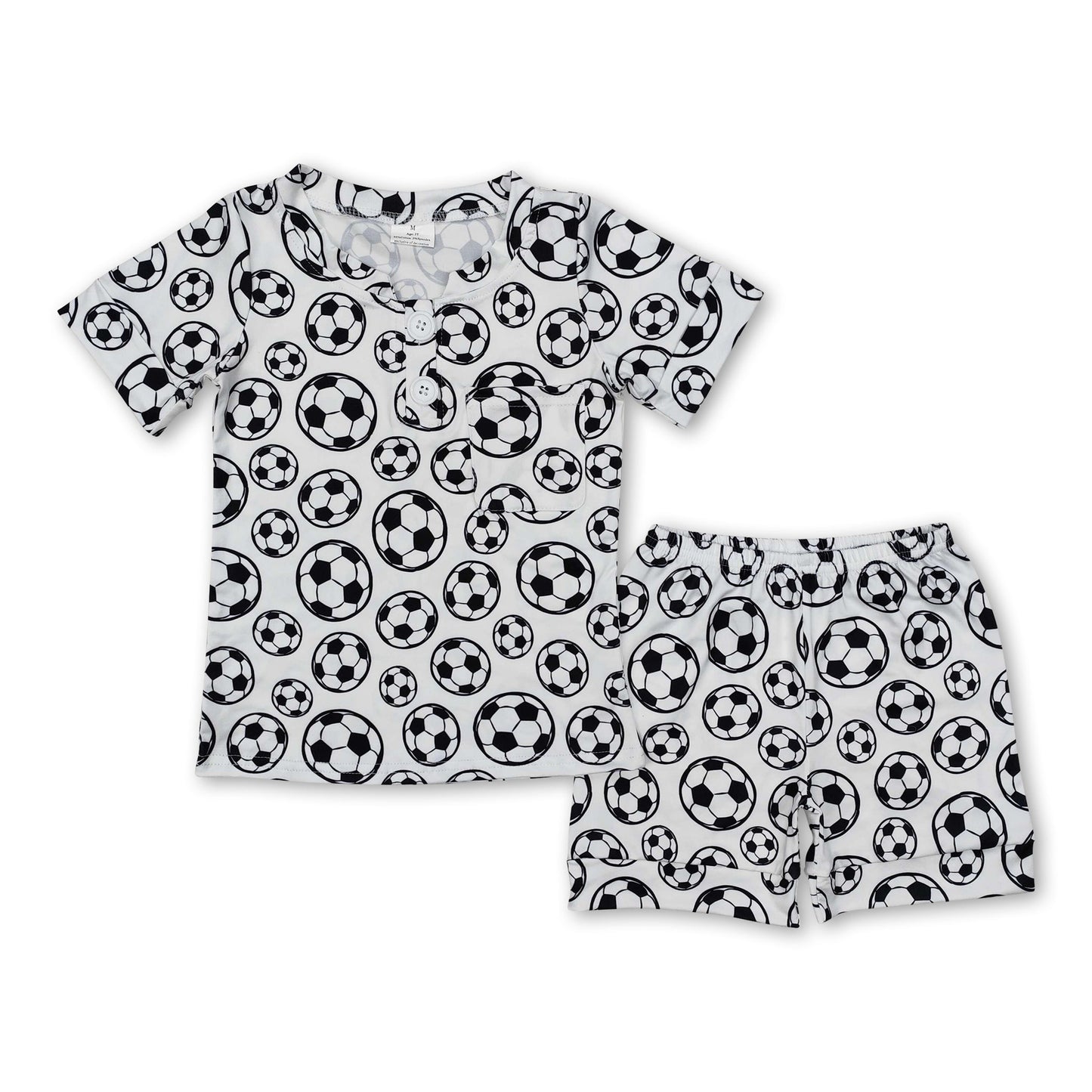 Short sleeves soccer top shorts kids boys pajamas