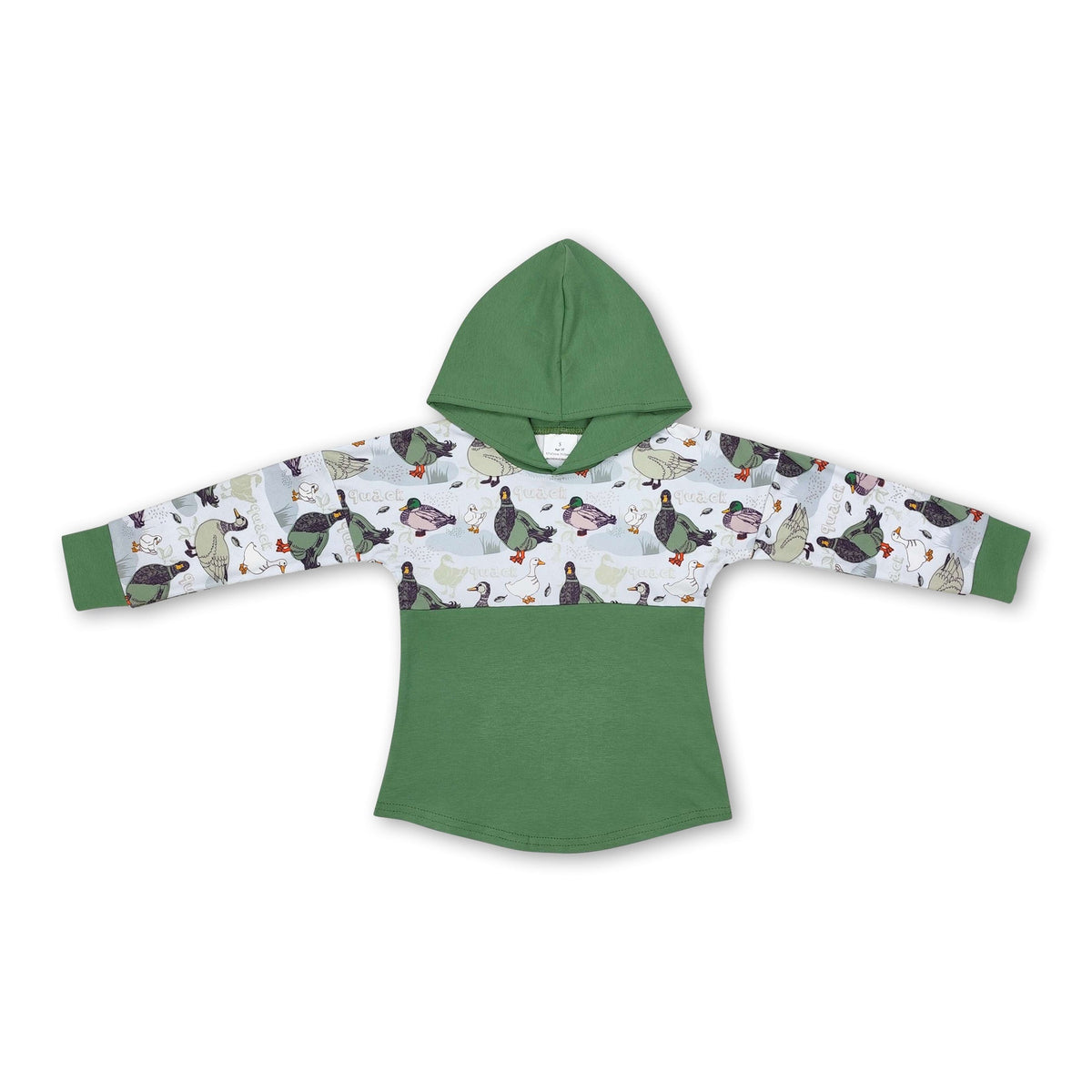 Duck green long sleeves kids hunting hoodie