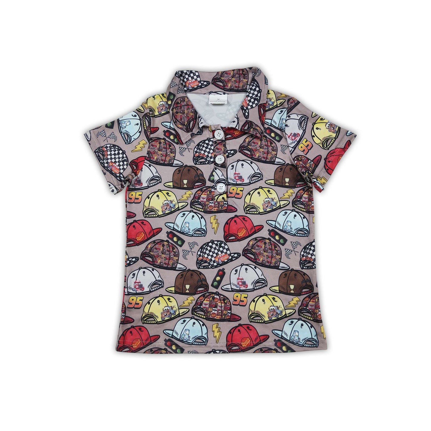 Short sleeves car cap kids boys summer polo shirt