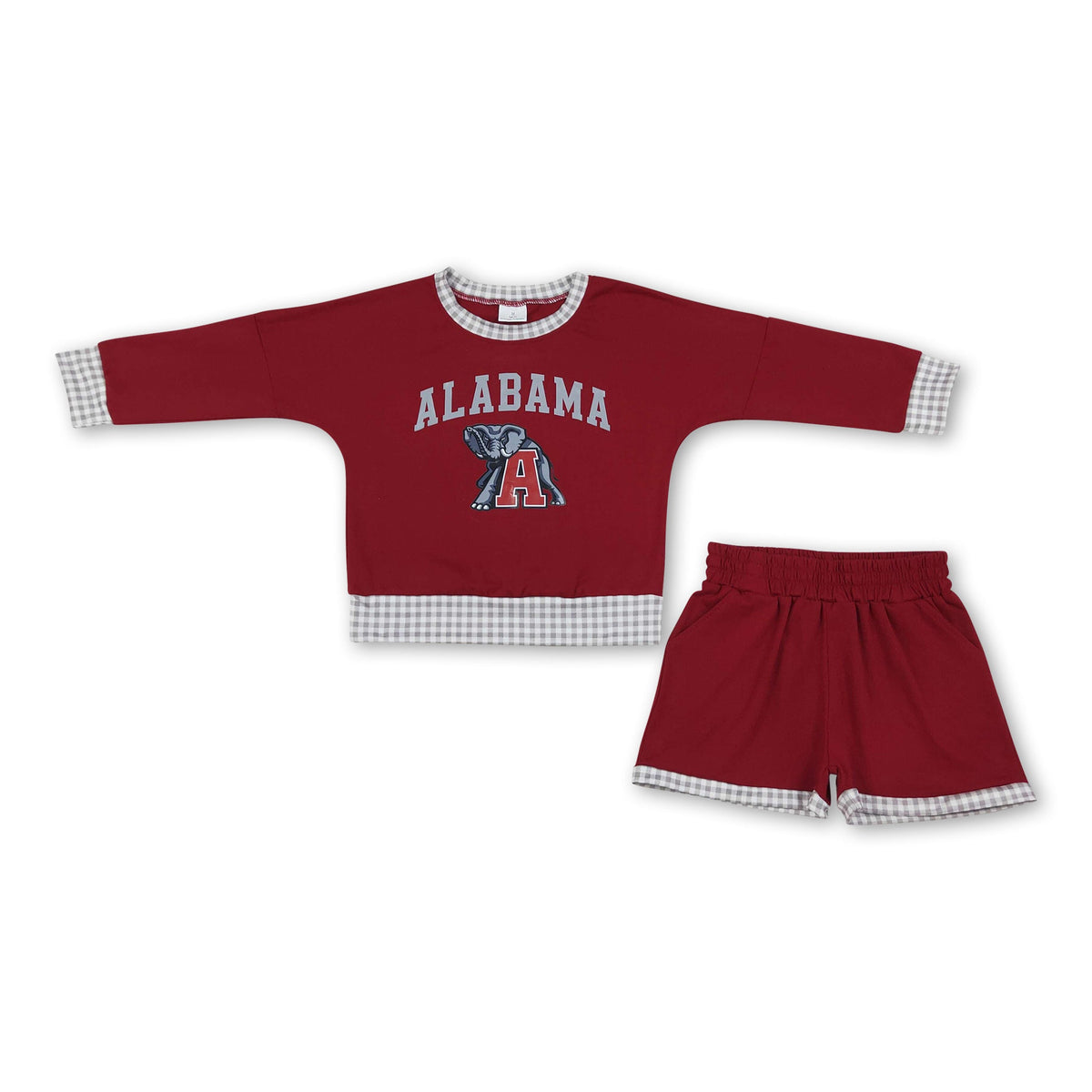 Long sleeves elephant A vinyl top shorts girls team outfits