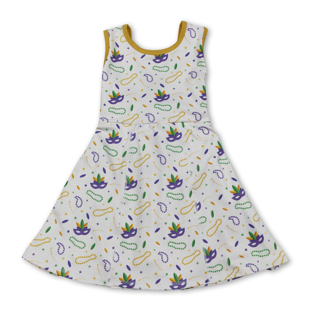 Purple green yellow bracelets girls Mardi Gras athletic dress