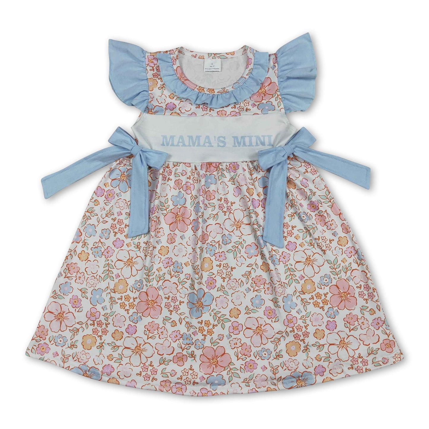 Flutter sleeves floral mama's mini kids girls dresses