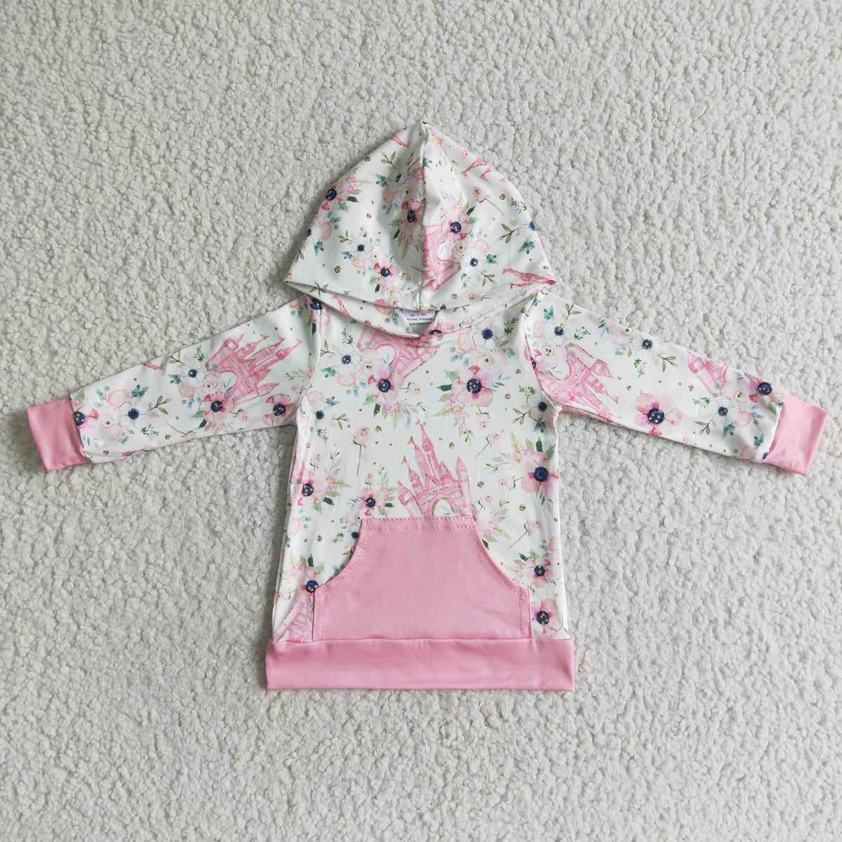 Castle floral print long sleeve girls hoodie