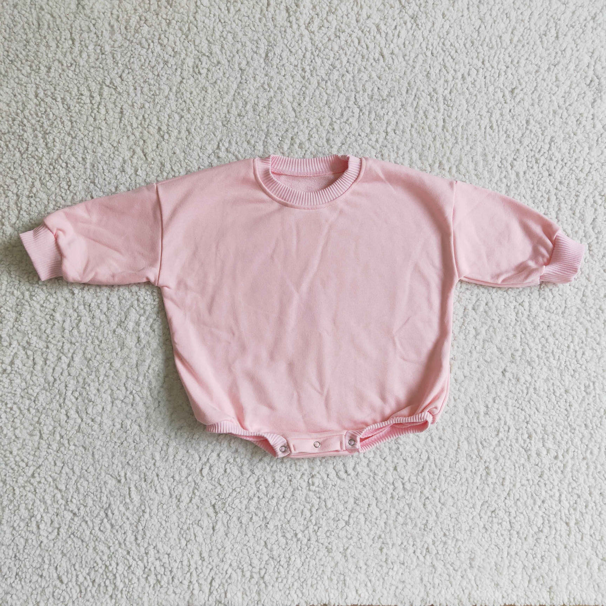 Pink cotton long sleeves baby girls sweatshirt romper