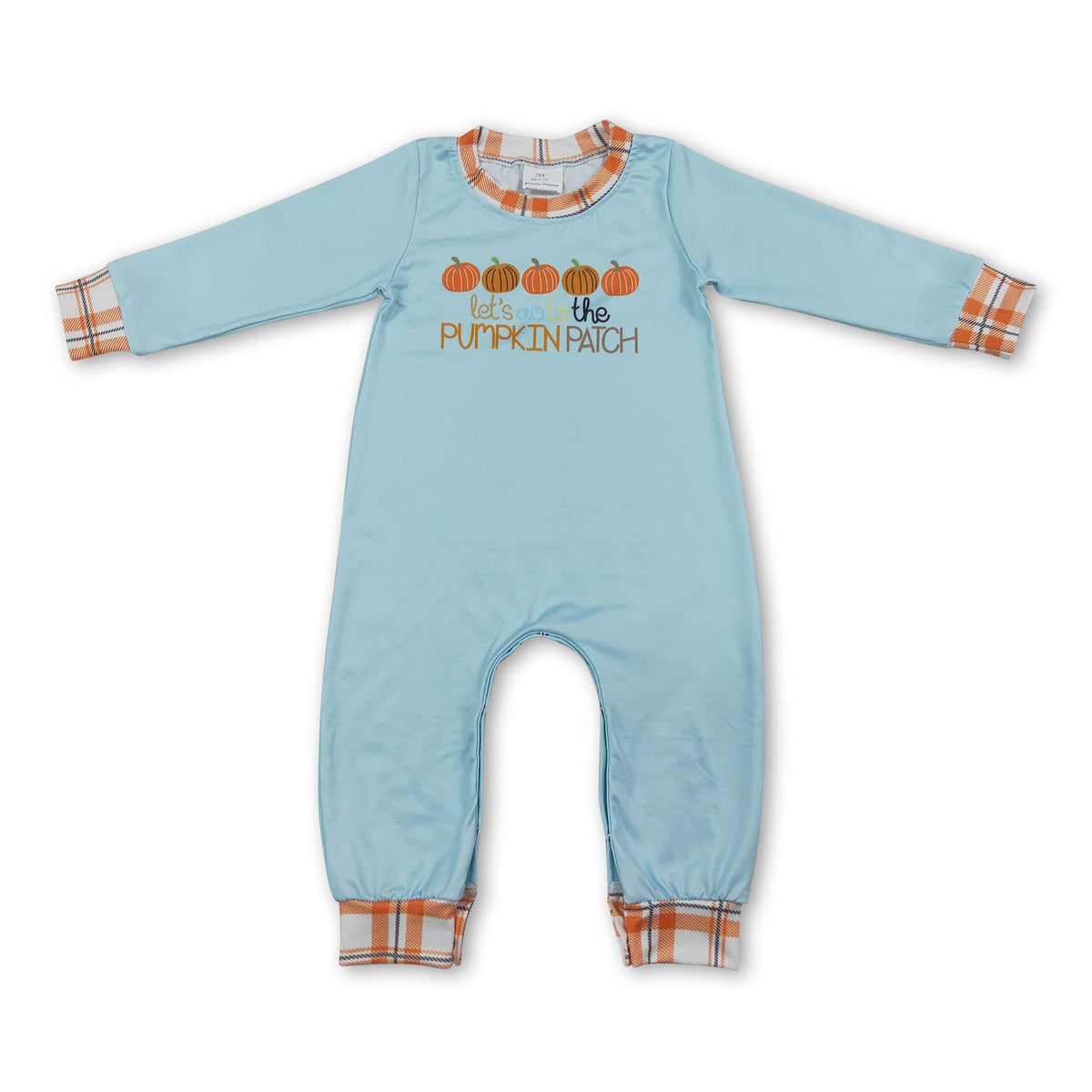 Let's go to the pumpkin patch baby boy fall romper