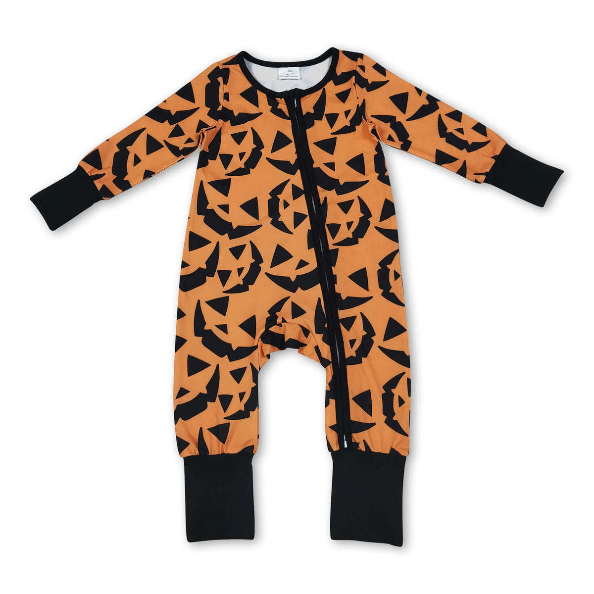 Long sleeves pumpkin baby boy Halloween romper