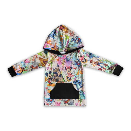 Girl Long Sleeve mouse park pocket hoodie