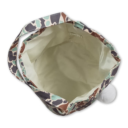 Camo rabbit embroidery kids boys Easter basket
