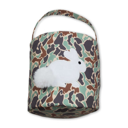 Camo rabbit embroidery kids boys Easter basket