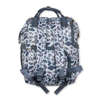 Grey camo hunting baby mommy diaper backpack