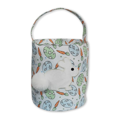 Egg carrot rabbit embroidery kids Easter basket