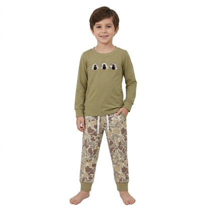 Long sleeves turkey camo pants boy Thanksgiving outfits