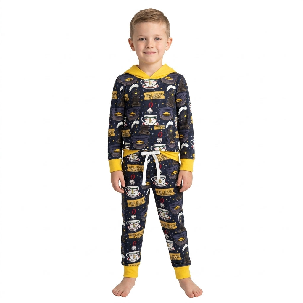 Long sleeves ring believe kids boys Christmas hoodie set