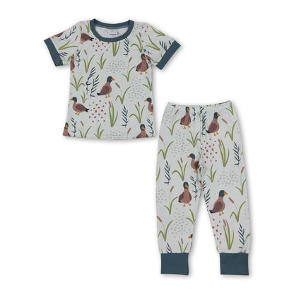 Short sleeves duck grass kids boys pajamas