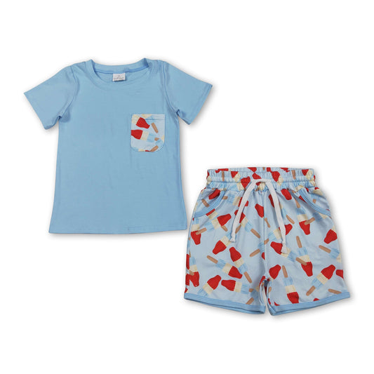 Popsicle pocket top shorts boys 4th of july outfits