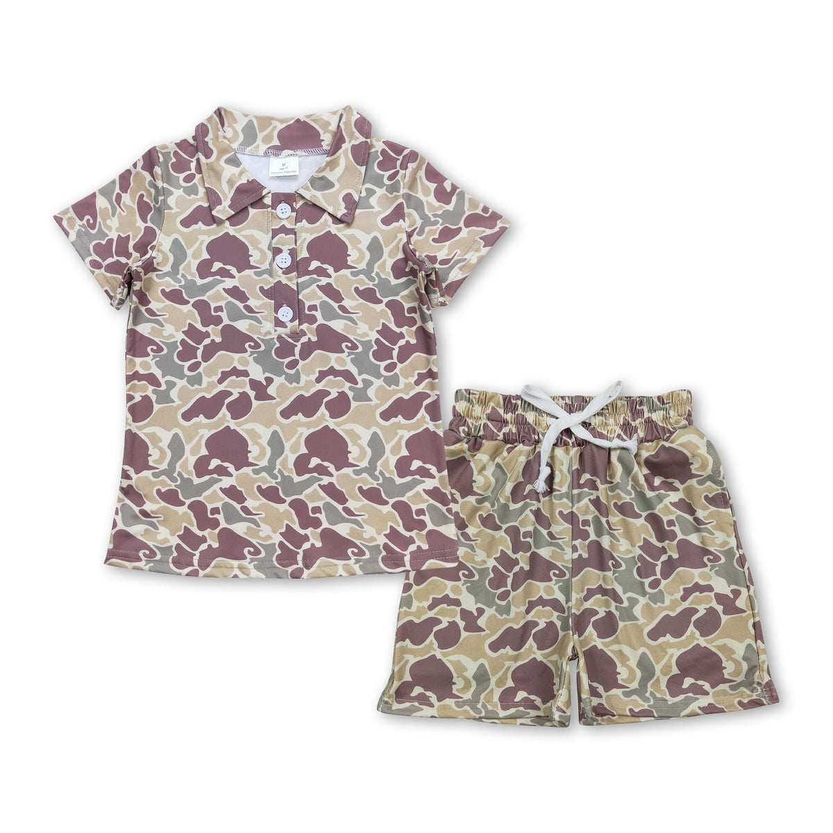 Short sleeves camo polo shirt shorts kids boys summer outfits