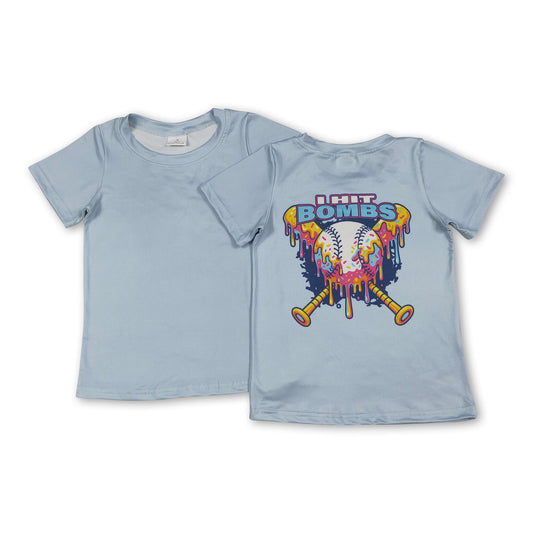 Light blue baseball kids boys summer shirt