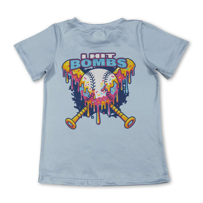 Light blue baseball kids boys summer shirt
