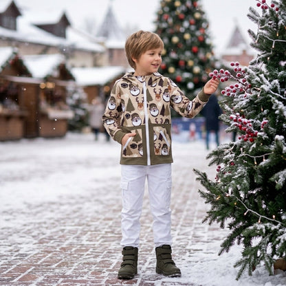 Camo Christmas hat santa kids hooded jacket