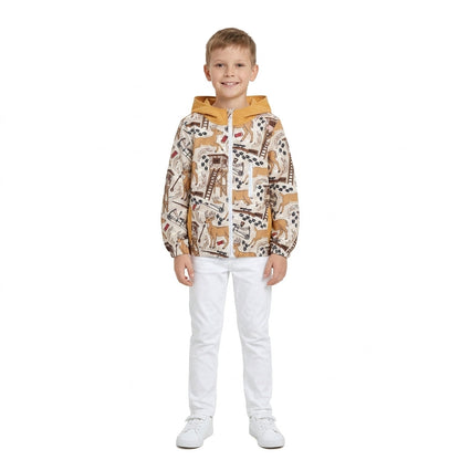 Long sleeves deer pocket kids boys zipper hoodie