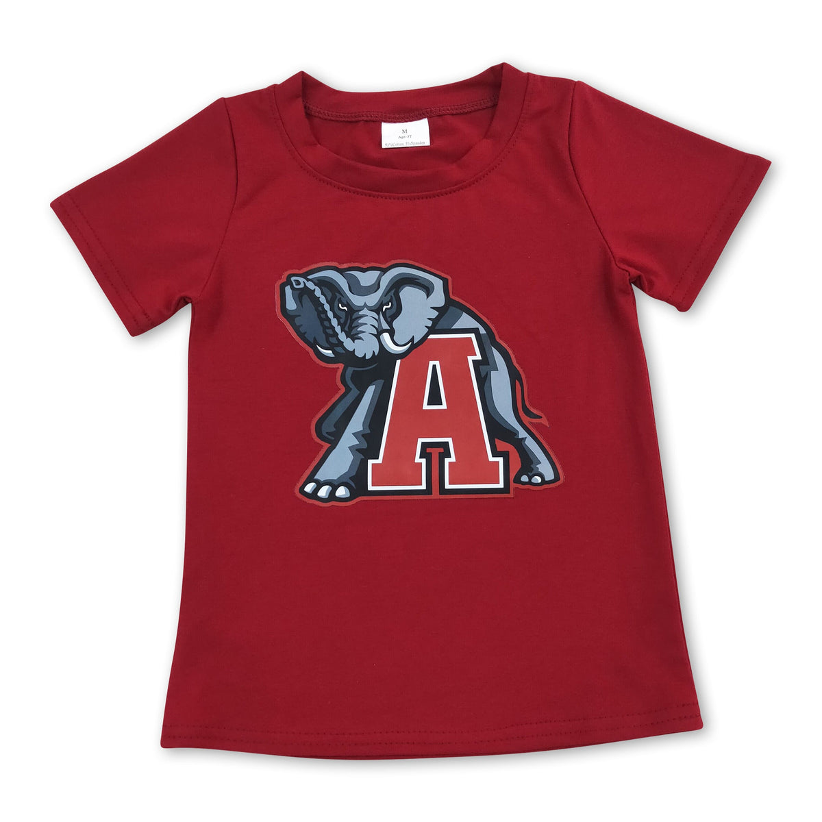 Short sleeves elephant A kids boys team shirt