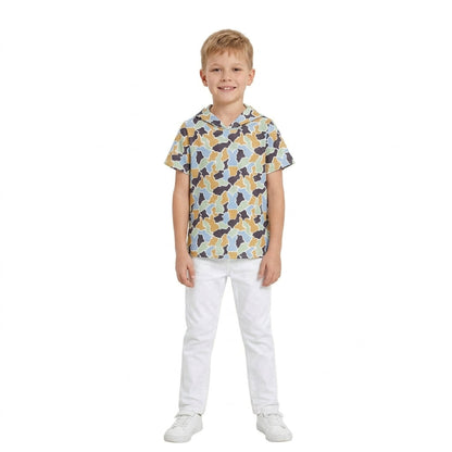 Short sleeves camo rabbit kids boys Easter hoodie