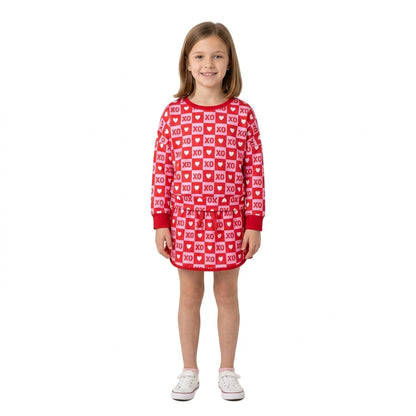 Heart plaid top skirt kids girls valentine's outfits