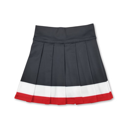 Black white red kids girls team active pleated skirt