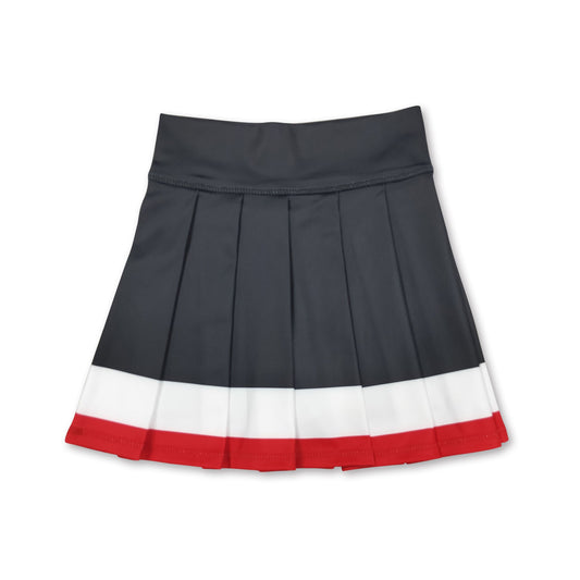 Black white red kids girls team active pleated skirt