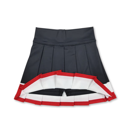 Black white red kids girls team active pleated skirt
