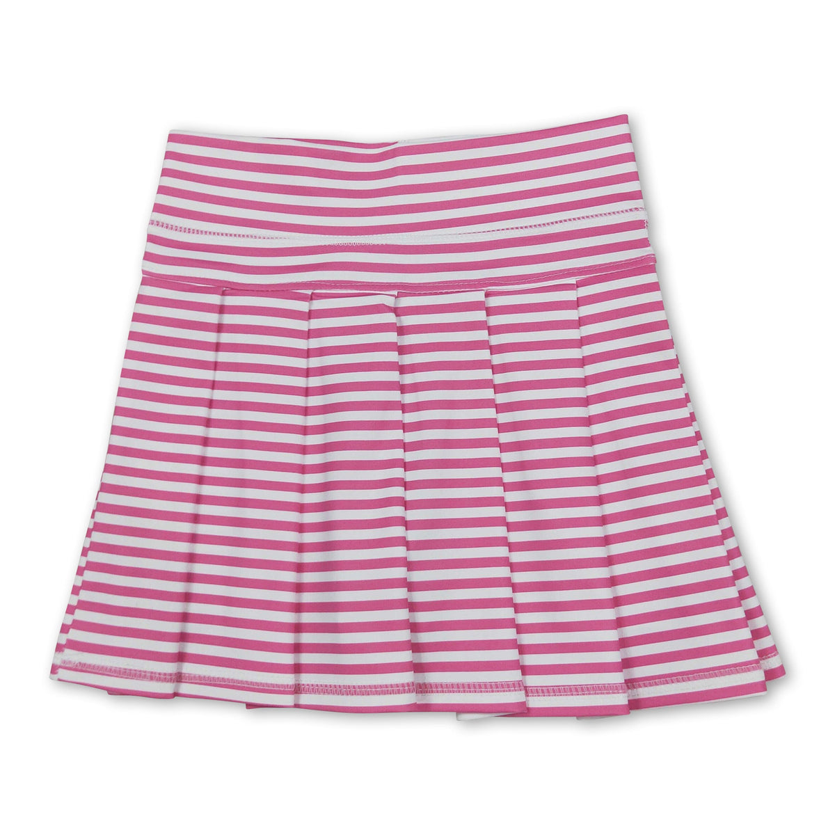 Pink stripe kids girls summer active pleated skirt
