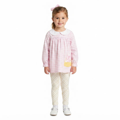 Plaid candy corn embroidery kids girls Halloween outfits