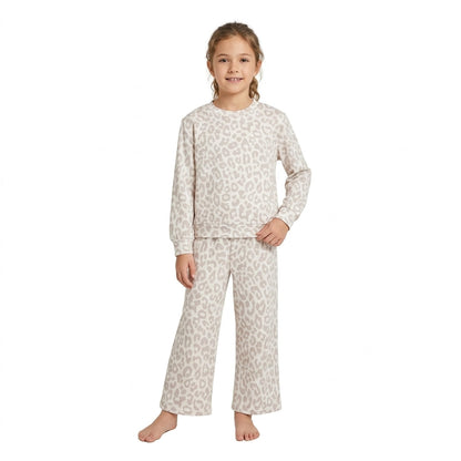 Long sleeves leopard top pocket pants girls outfits