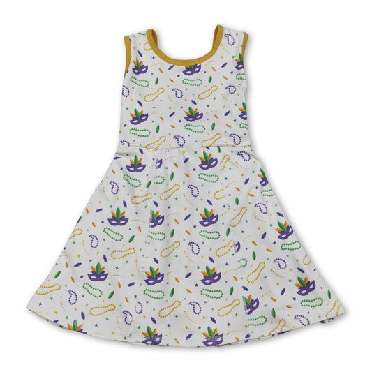 Purple green yellow bracelets girls Mardi Gras athletic dress