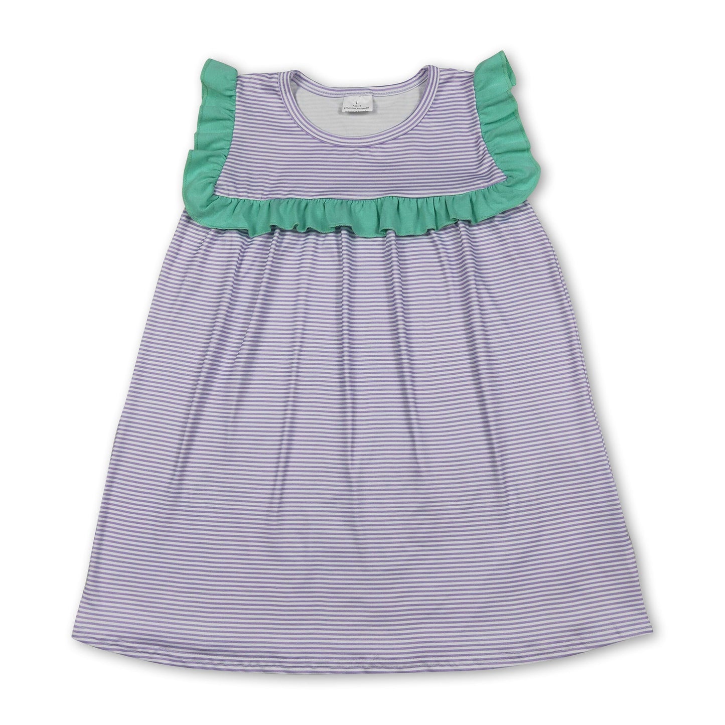 Sleeveless ruffle stripe baby girls summer dresses