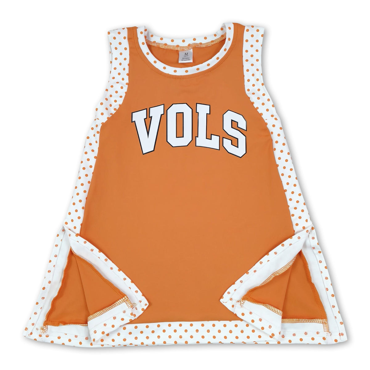 Sleeveless orange polka dots vinyl girls team active tunic