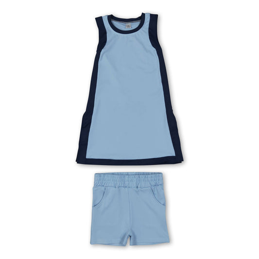 Light blue navy dress shorts girls team active outfits