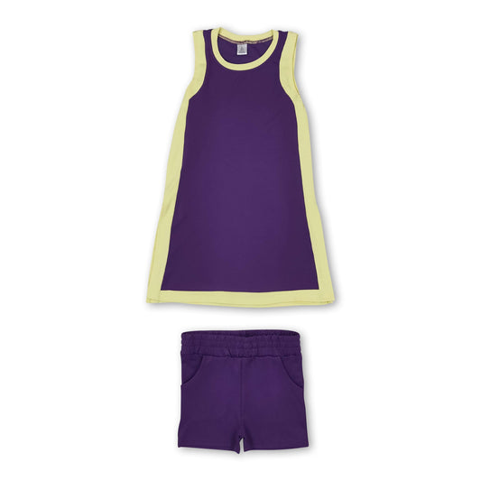 Yellow purple dress shorts girls team active outfits