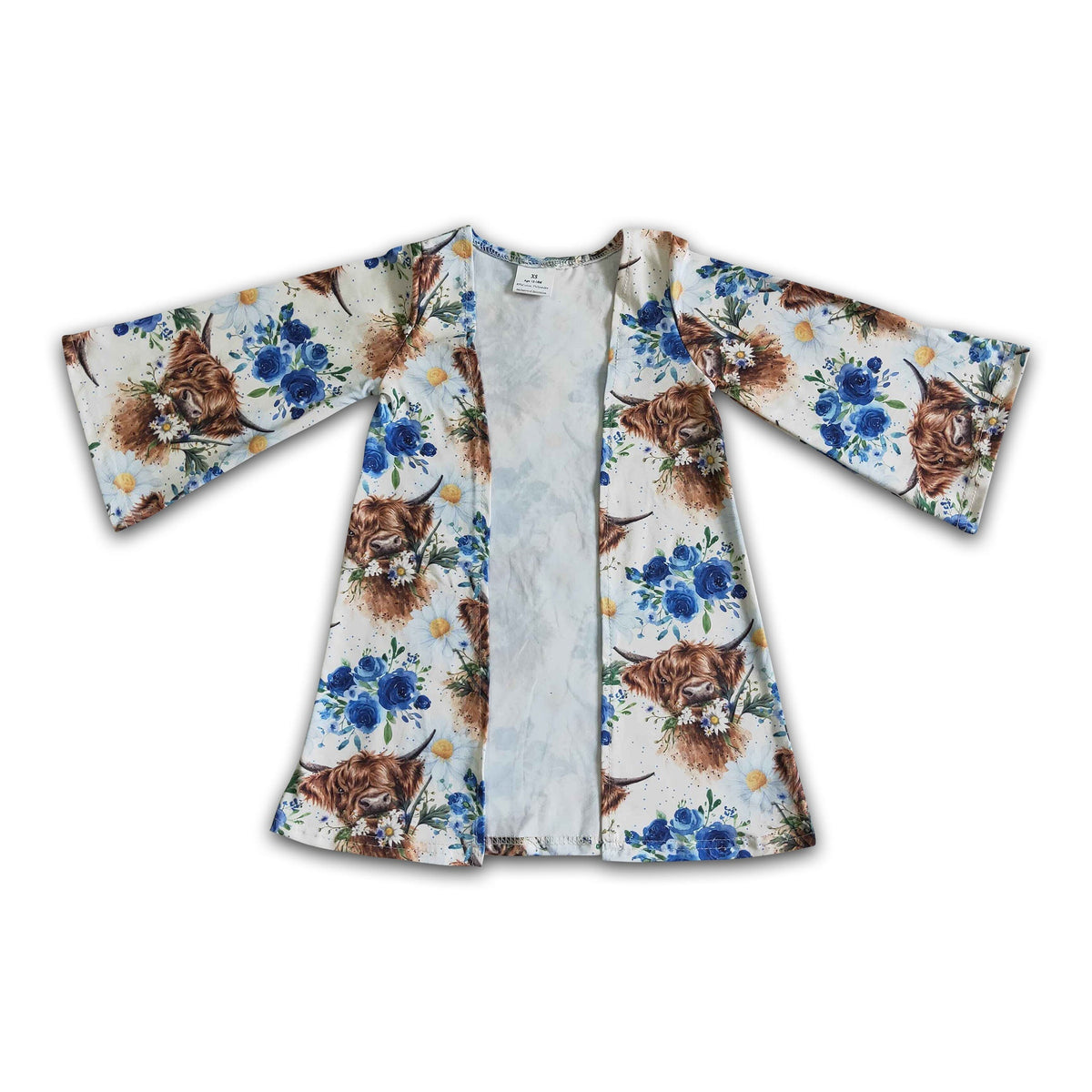 Highland cow floral baby girls cardigan