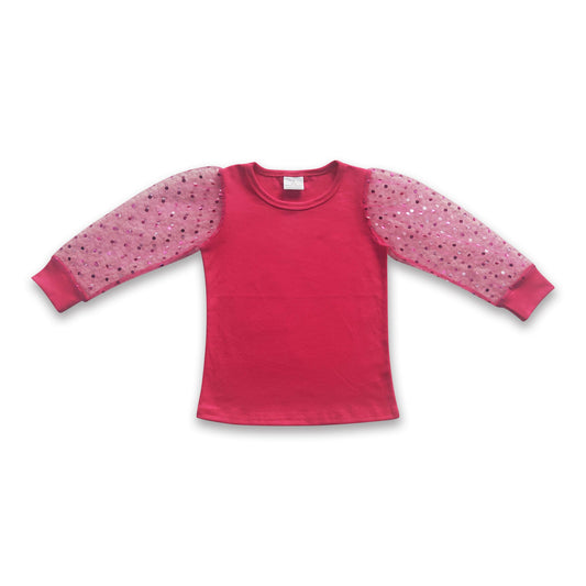 Long sleeves hot pink baby girls shirt