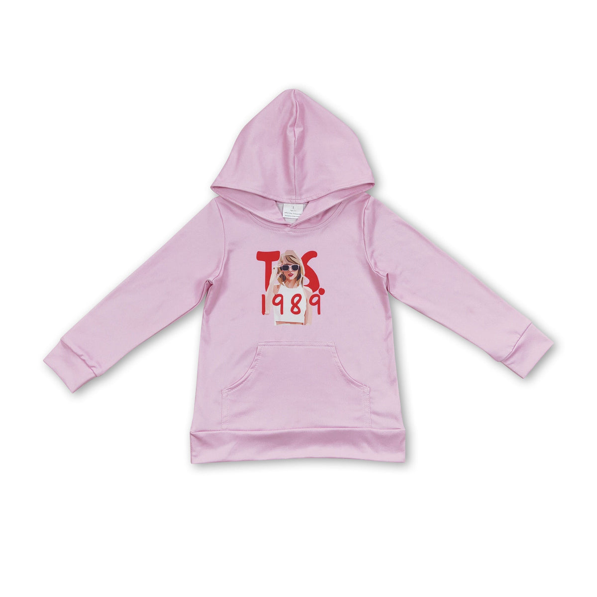 Pink long sleeves singer girls hoodie