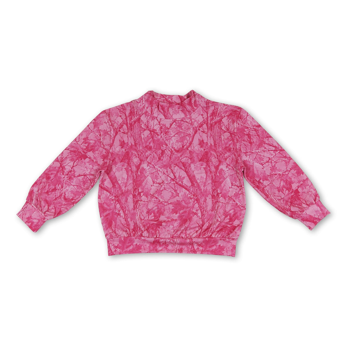 Long sleeves pink leaves camo kids girls fall shirt