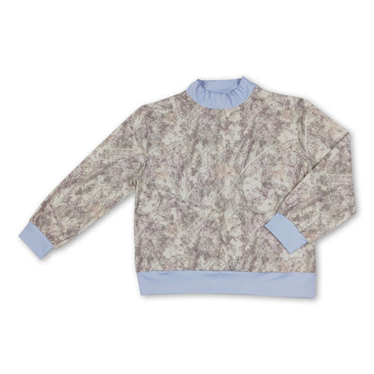 Long sleeves leaves camo adult women active top