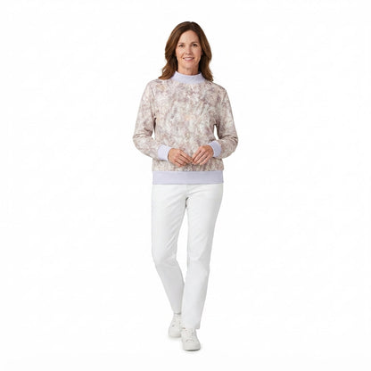 Long sleeves leaves camo adult women active top