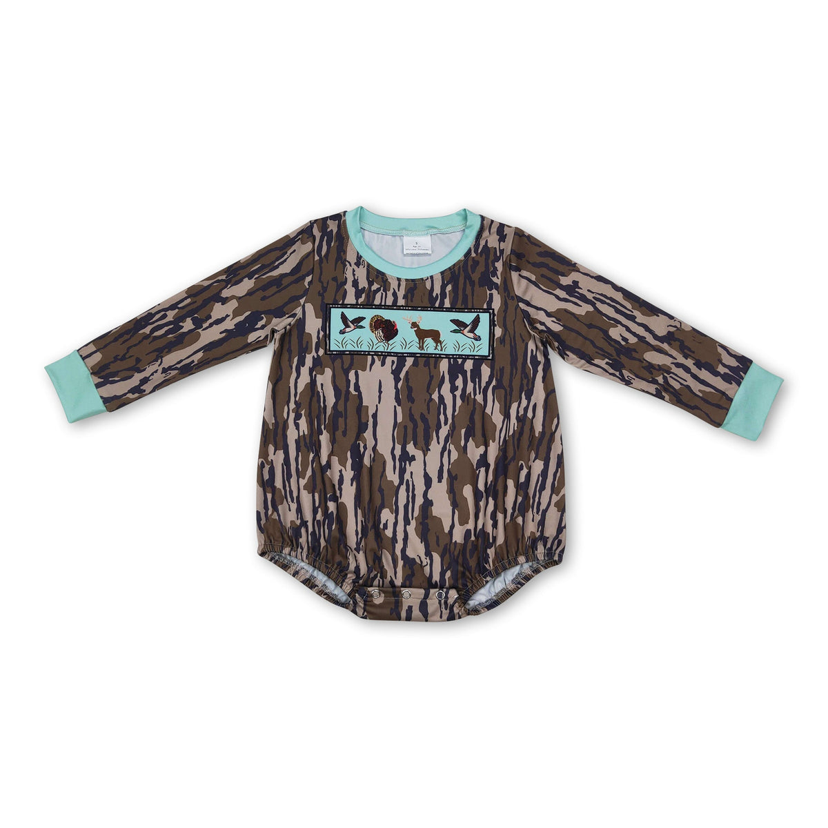 Duck turkey deercamo baby boy hunting romper