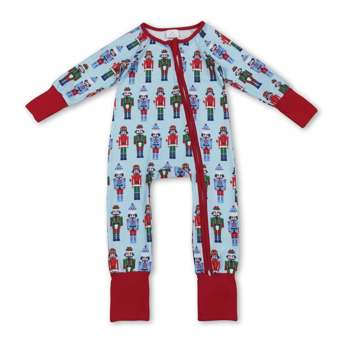 Blue ballet baby boys Christmas zipper romper