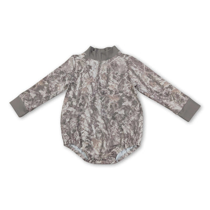 Long sleeves olive leaves camo baby boy fall active romper