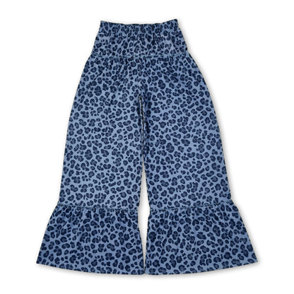 Black leopard patchwork adult women pants