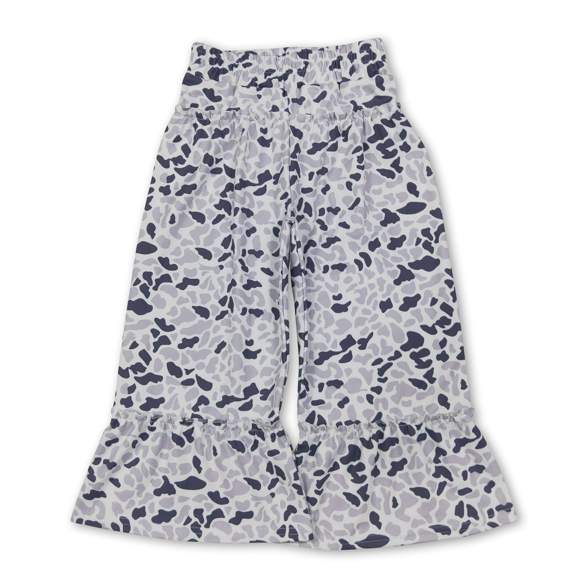 Grey camo patchwork kids girls fall pants
